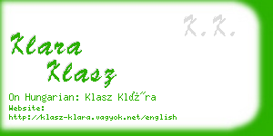 klara klasz business card